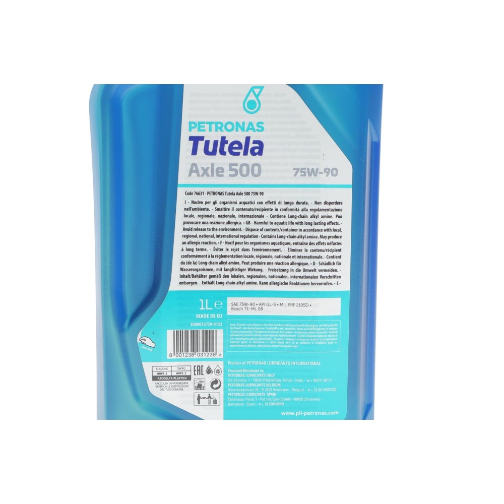 Олива 75W90 TUTELA AXLE 500 (1L) (MIL PRF 2105D) (API GL-5)