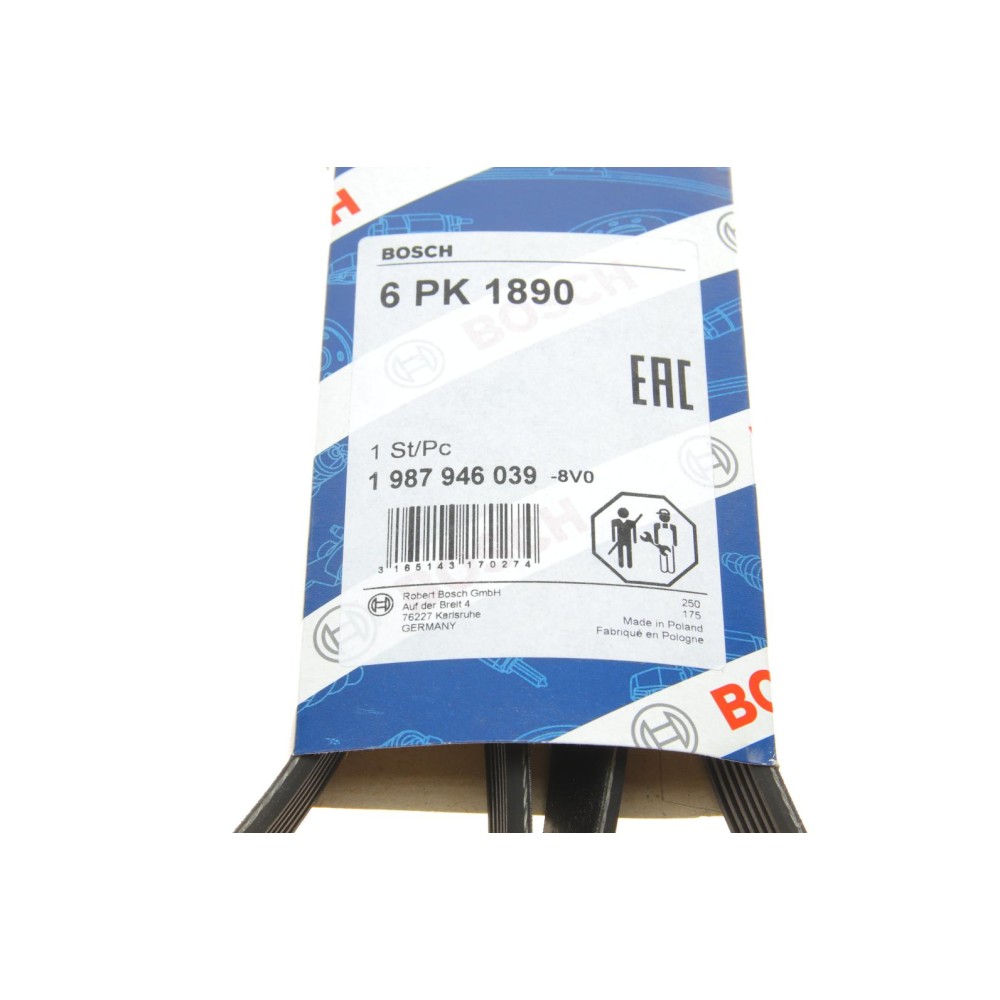Ремінь генератора Ford Focus 1.4/1.6 98-05/Toyota Rav4 1.8 00-05/Daewoo Nubira 1.8/2.0 99- (6PK1890)