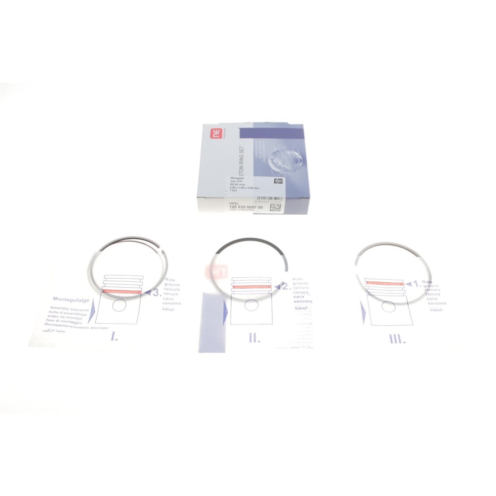 Кільця поршневі Suzuki/Opel 1.3CDTI 05- (69.60mm/STD) (2.0-1.5-2.0) = 8935640000
