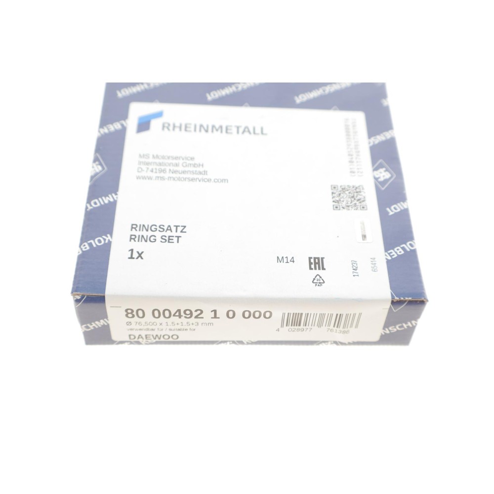 Кільця поршневі Daewoo Lanos 1.4/1.5i 97-01 (76.50mm/STD)