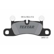 Колодки гальмівні (задні) VW Touareg/Porsche Cayenne 10- (187.5x76x17.2) (Brembo)