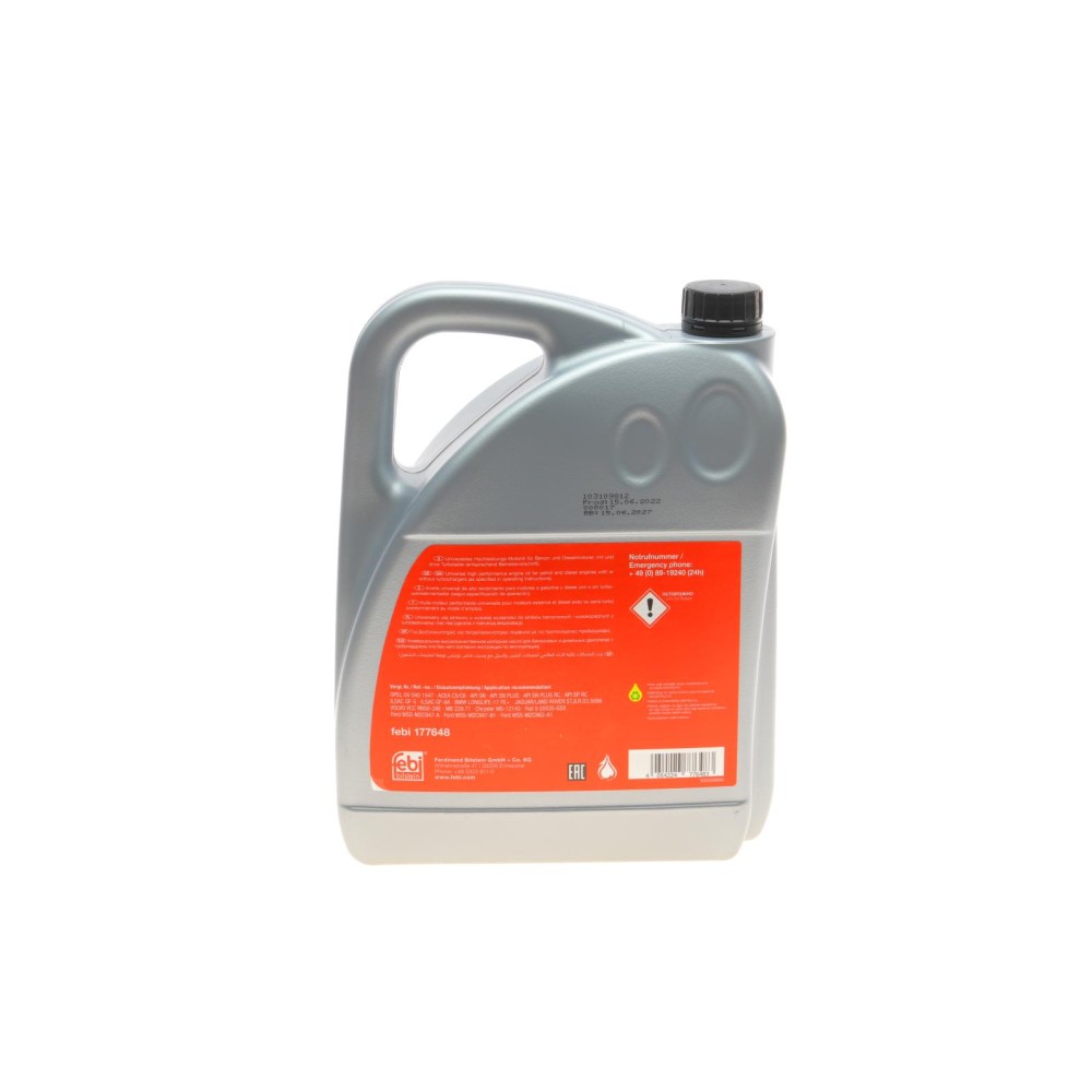 Олива 0W20 (5L) (ACEA C5/C6) (MB 229.72/Ford WSS-M2C947-A/B1/Ford WSS-M2C962-A1)