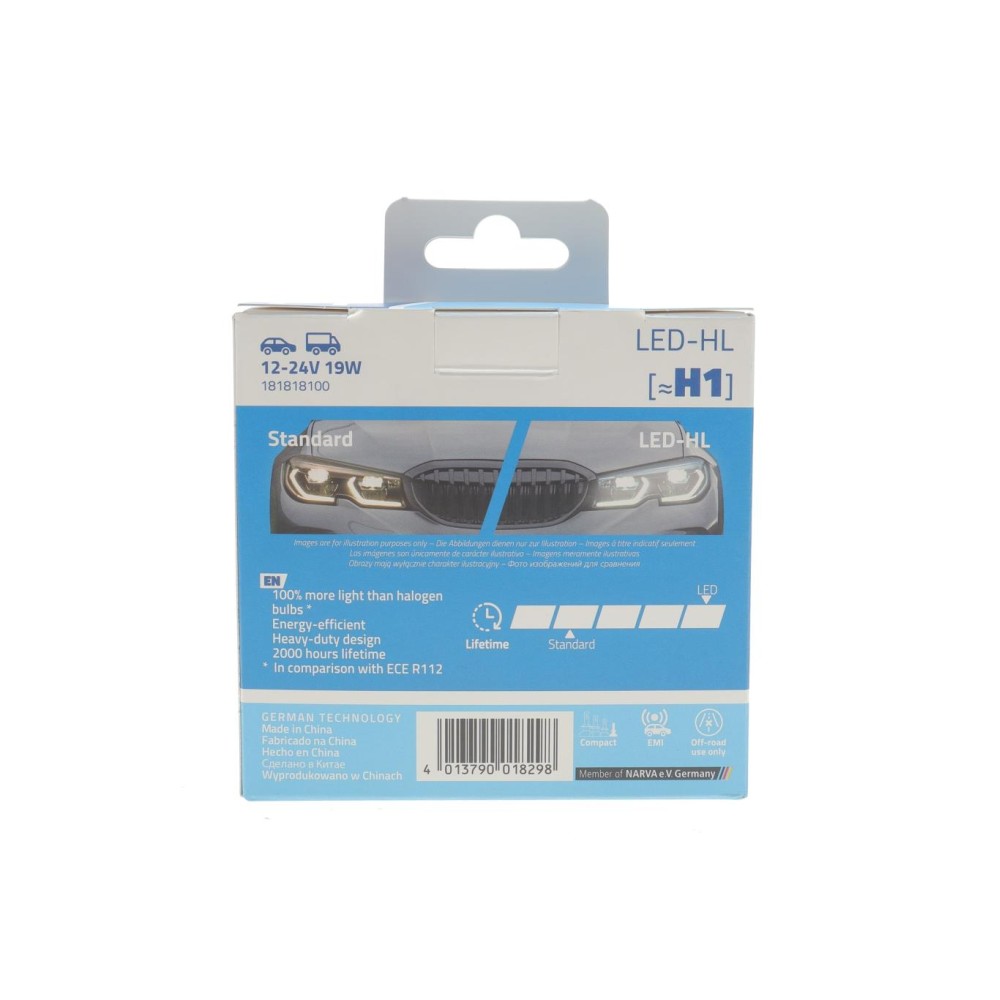 Автолампа H1 12/24V 19W P14.5s Performance Advance LED 6000K 1700lm (к-кт 2шт)