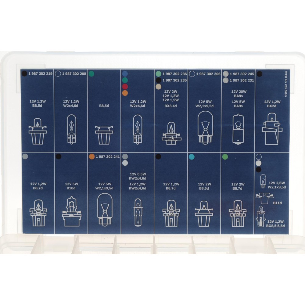 Набір автолампочок W5W/WY5W/PBX4/PBT5/PBX5/PB7 12V 1.2W W2X4,6D