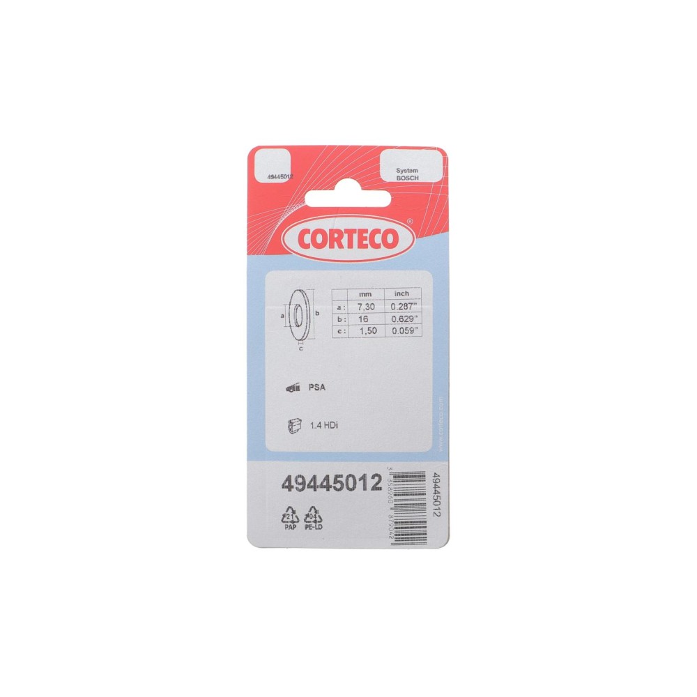 Ремкомплект форсунки Citroen C1/C2/C3/Peugeot 107 1.4 HDi 03-