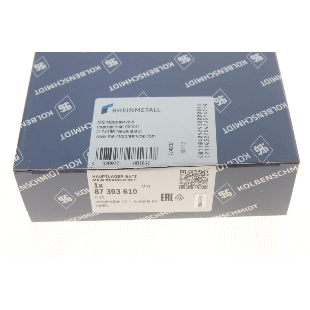 Вкладиші корінні Opel Omega B/Vectra A/Astra G 2.0 (+0.25) (к-кт)