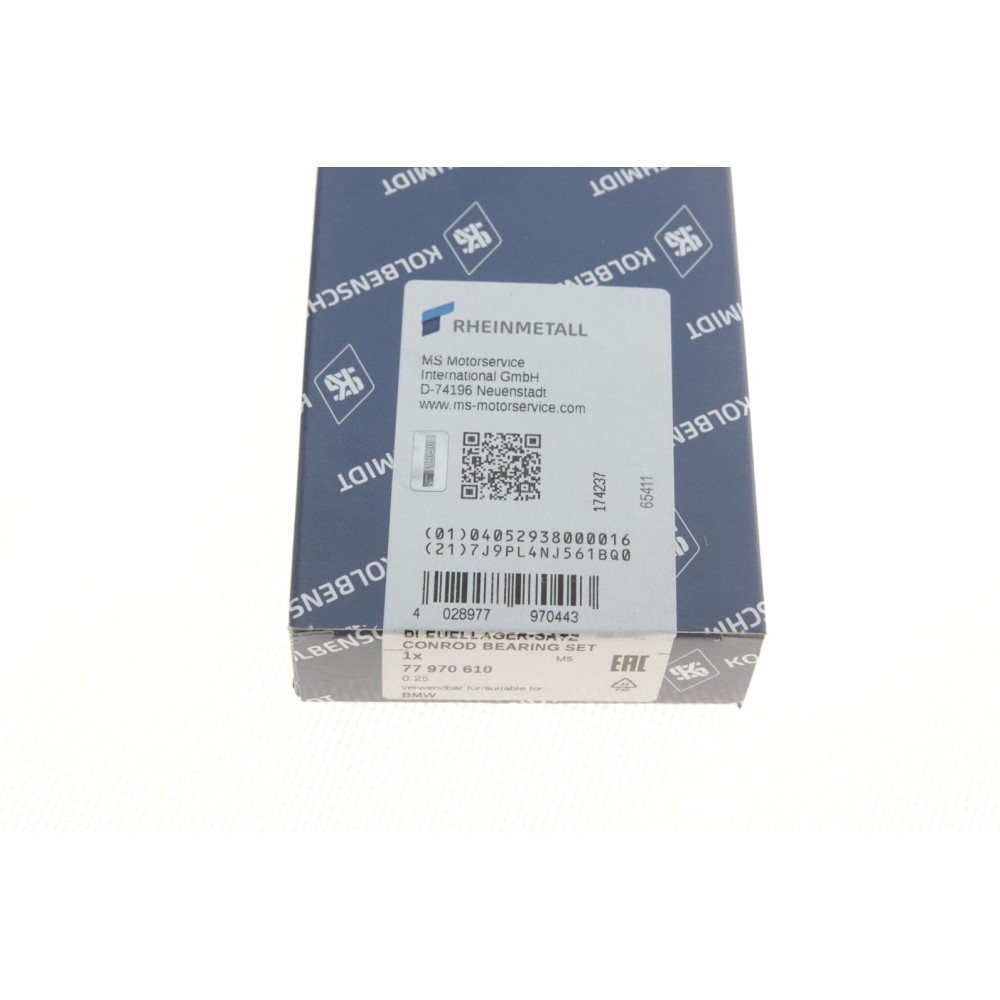 Вкладиші шатунні BMW 1 (F20/F21) 11- N47 D16 (+0.25)