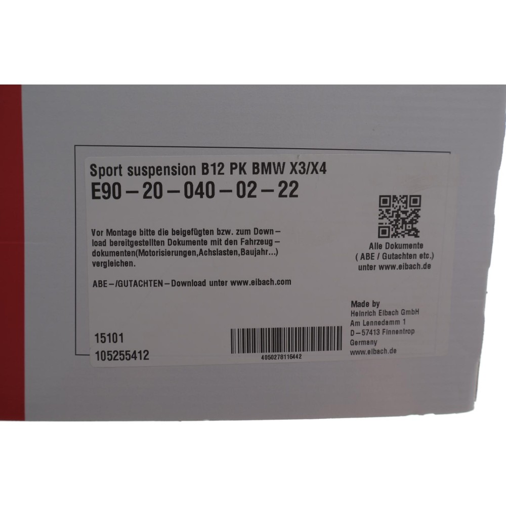 Комплект пружин (Pro-Kit) BMW X3 (G01/F97)/X4 (G02/F98) 3.0 (B57/B58) 17- (4 шт.)