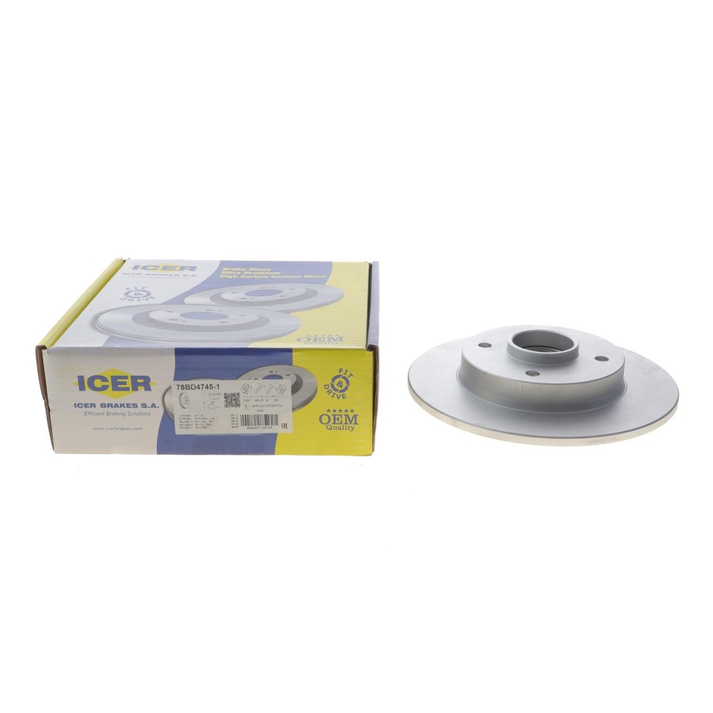 Диск гальмівний (задній) Citroen C3 09-/C4/Peugeot 307/207 04-/208 12- (249х9 (+ABS) (з підшипником)
