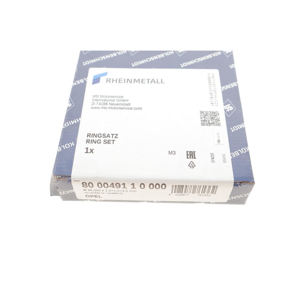 Кільця поршневі Opel Astra G/H/Vectra B/C 2.0/2.2 00- (86.00mm/STD)