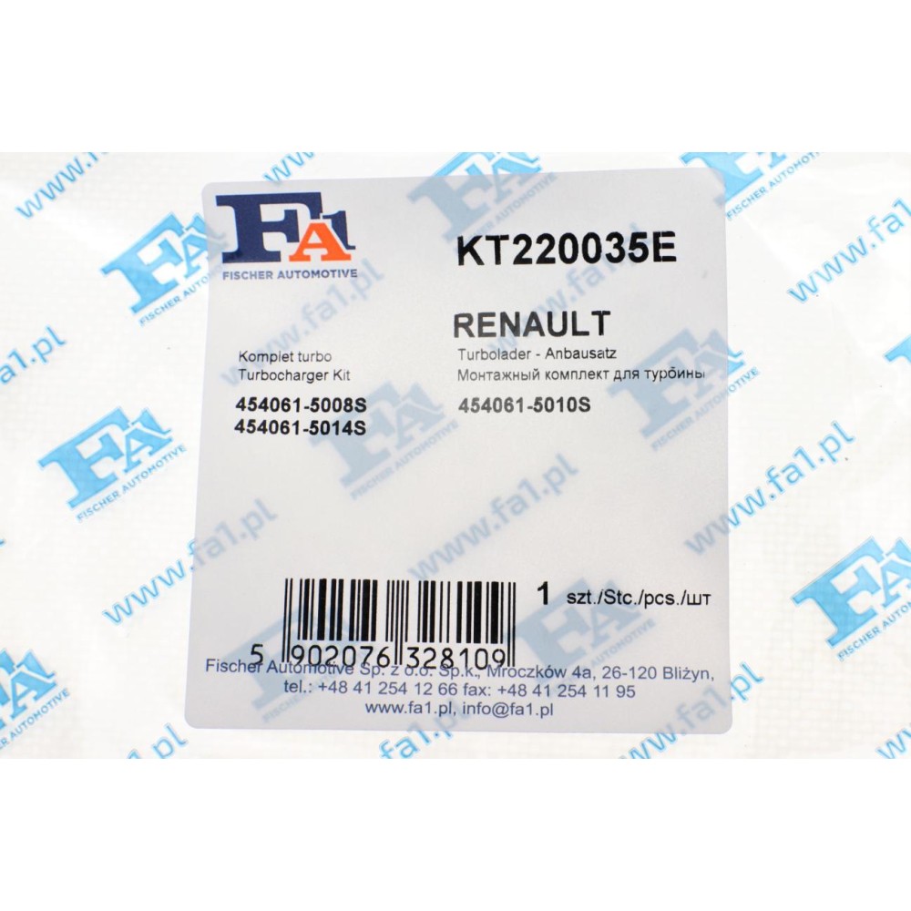 Комплект прокладок турбіни Renault Master 2,8 dCi 98-01