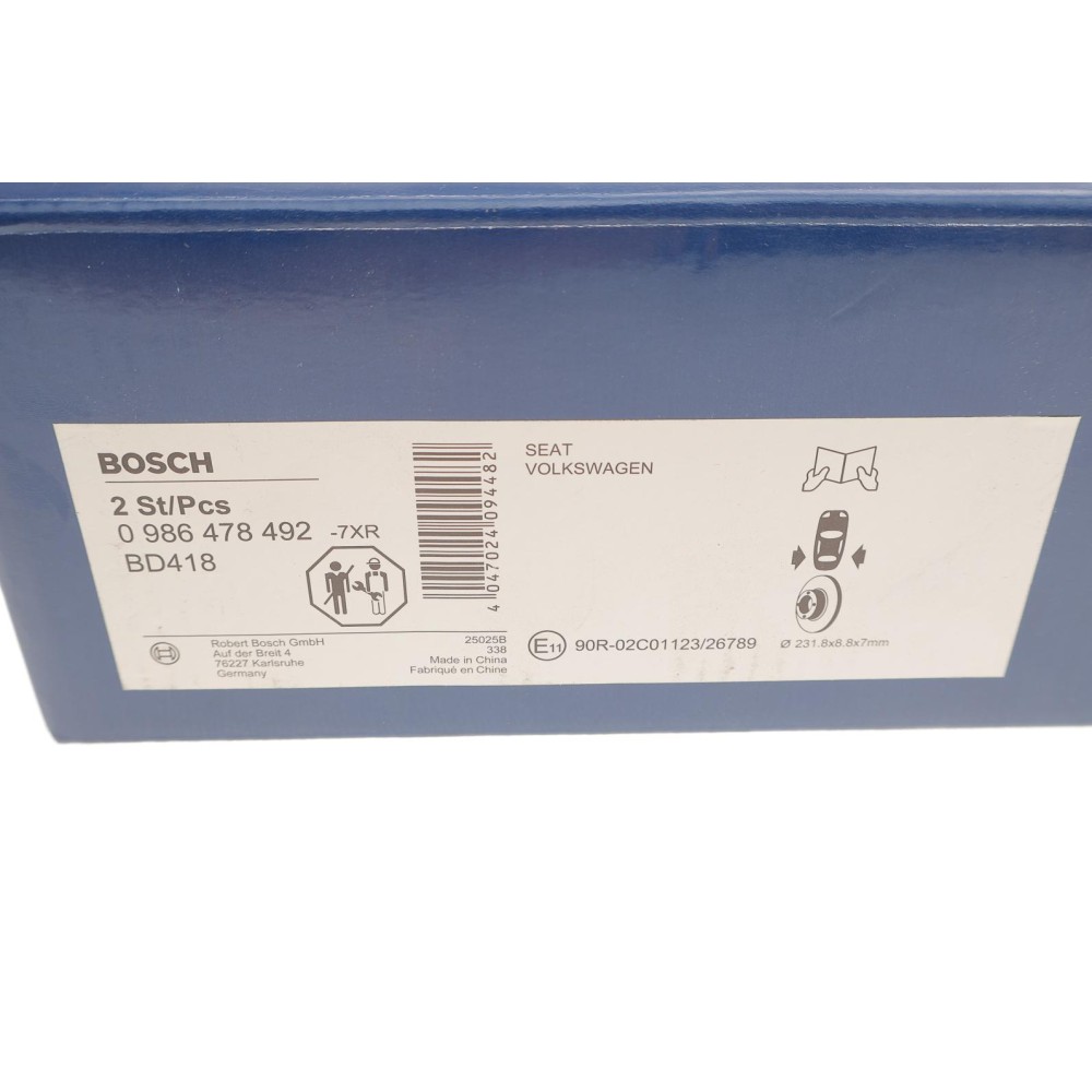 Диск гальмівний (задній) Seat Arosa/Cordoba/Ibiza 96-04/VW Polo 94-12 (231.8x8) (повний)