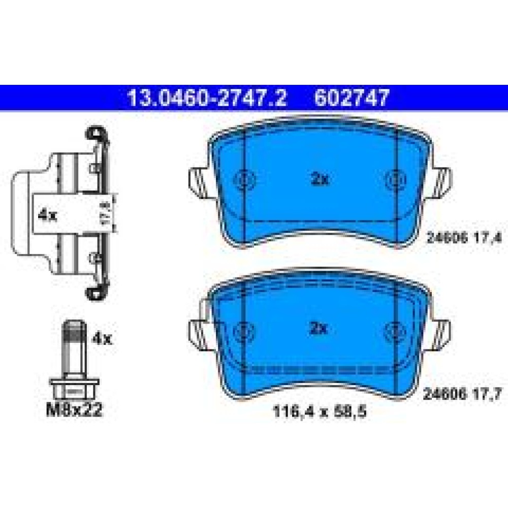 Колодки гальмівні (задні) Audi A4/A5/Q5 07- (Lucas/TRW)