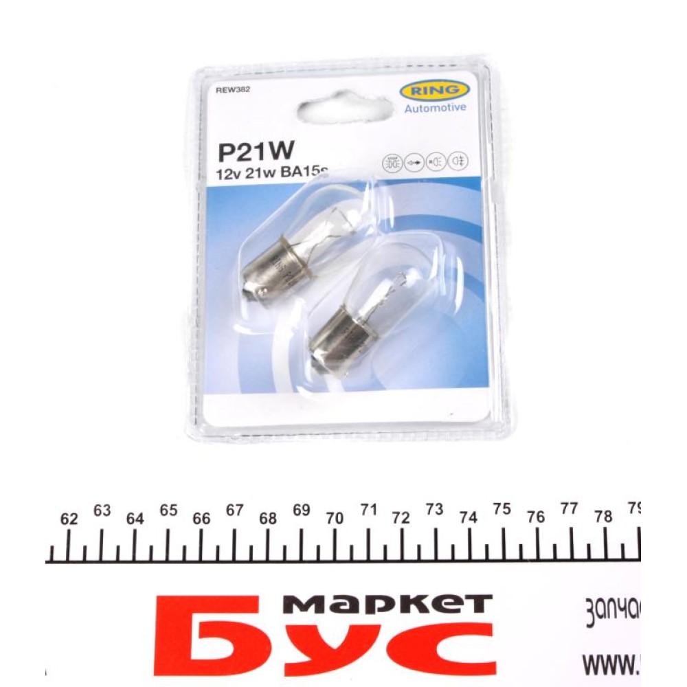 Автолампа P21W 12V 21W BA15s (SCC) Standard (блістер/2шт.)