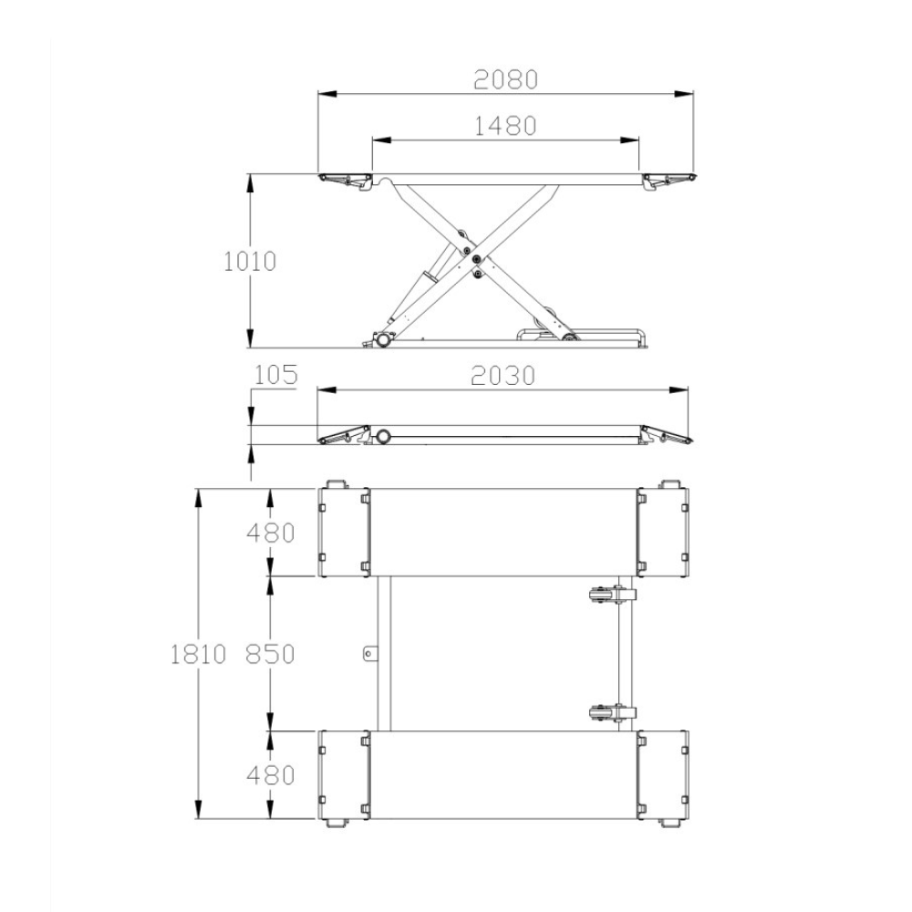 Підйомник ножичний мобільний MM UZ30LM 3000kg 220V (без монтажу)