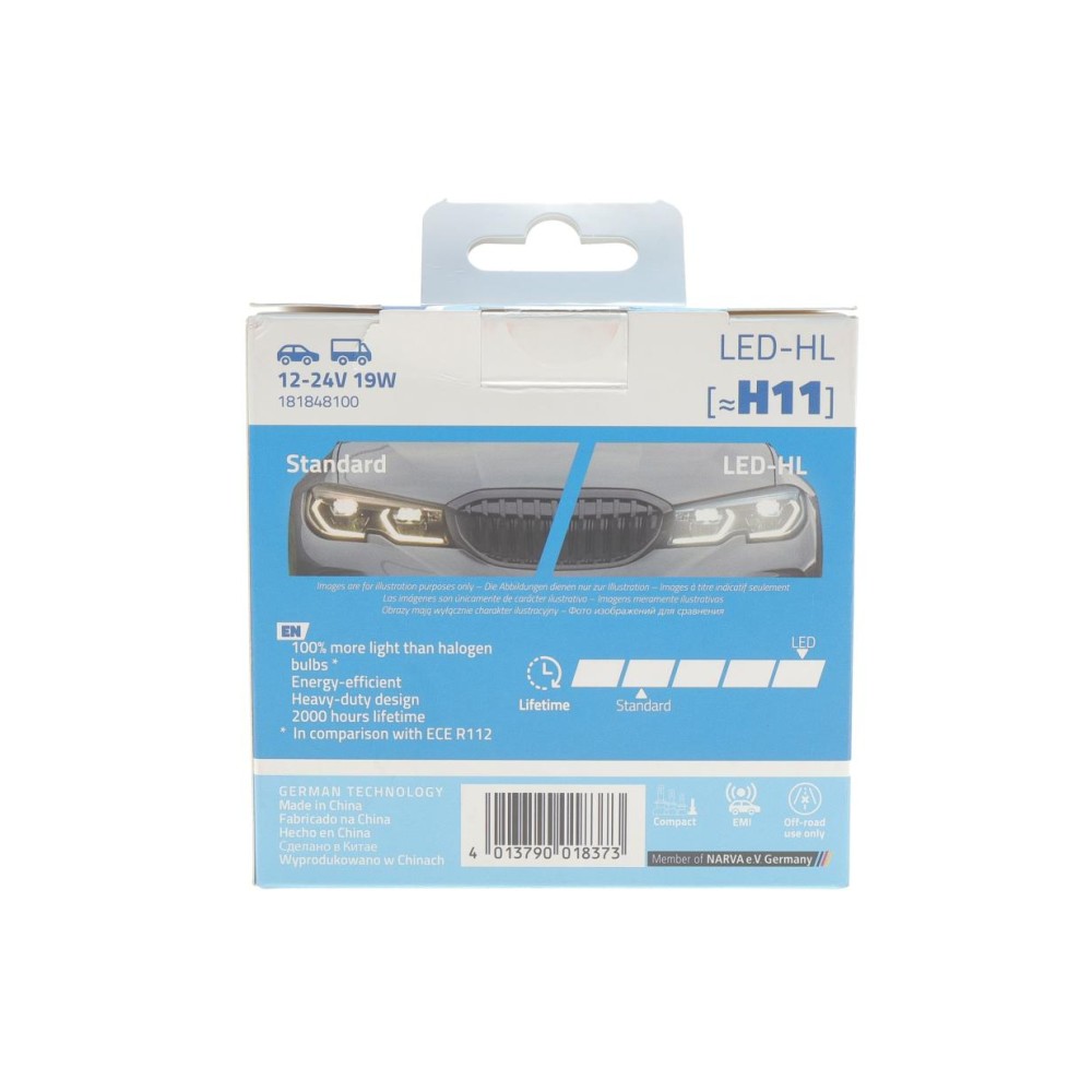 Автолампа H11/H9 12/24V 19W PGJ19-2/5 Performance Advance LED 6000K 1700lm (к-кт 2шт.)