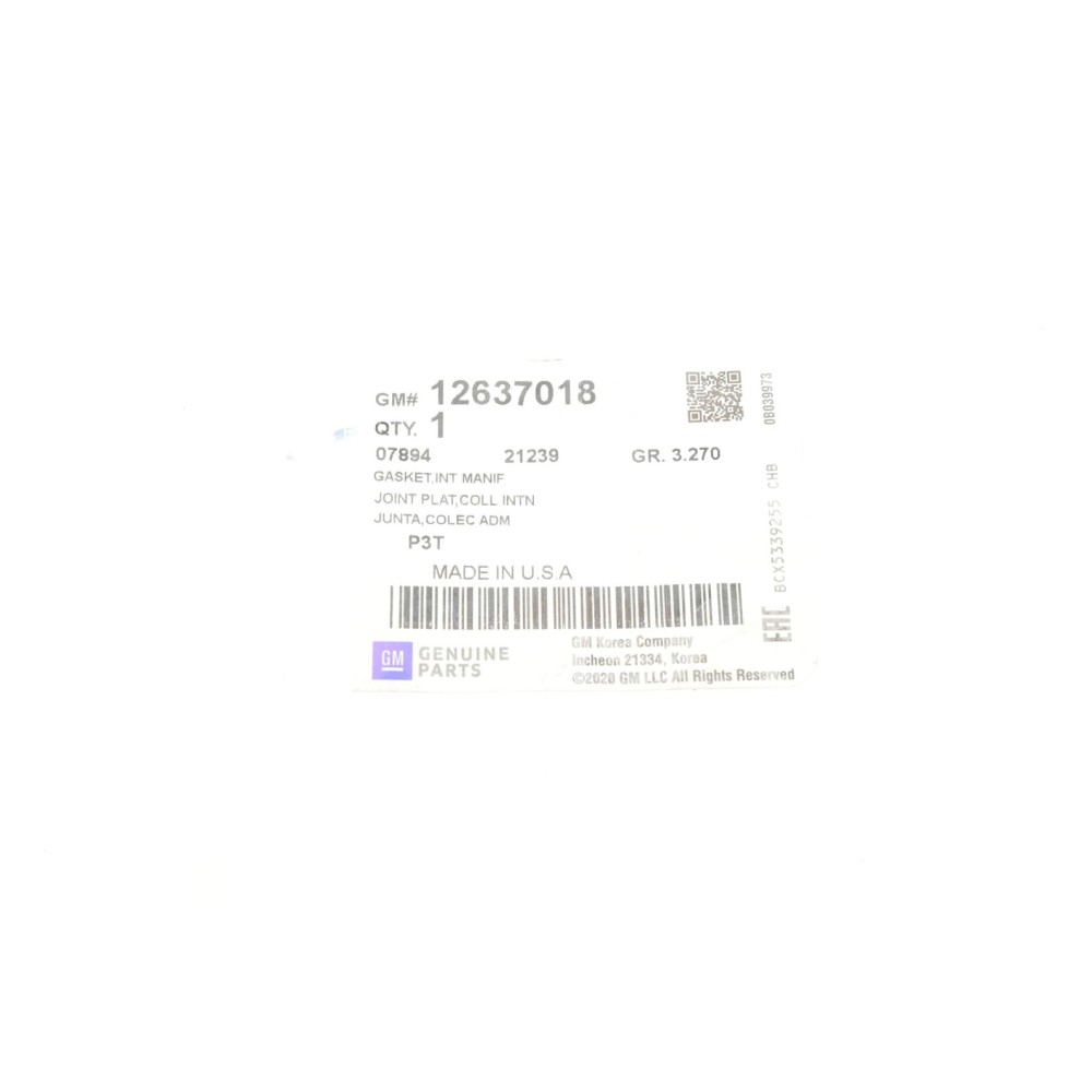 Прокладка колектора впускного Opel Astra K 1.4T/Insignia B 1.5 15-