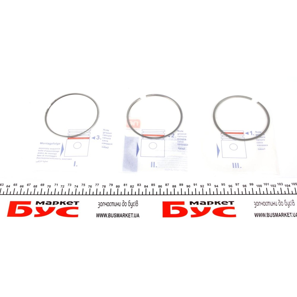Кільця поршневі VW Caddy III 2.0TDI (81.50mm/+0.50) (1.75-2.0-3.0) = 8950195000