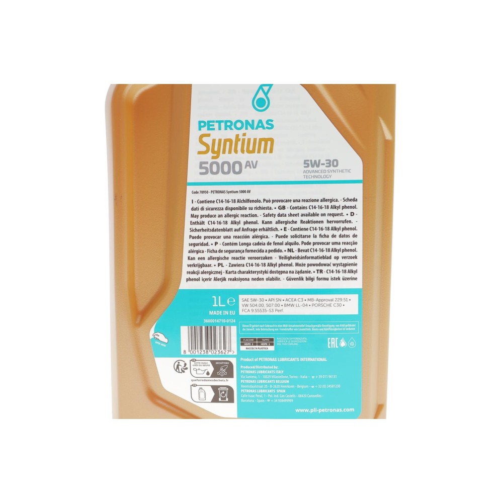 Олива 5W30 SYNTIUM 5000 AV (1L) (LL-04/VW 504 00/507 00/MB 229.51/Porsche C30)