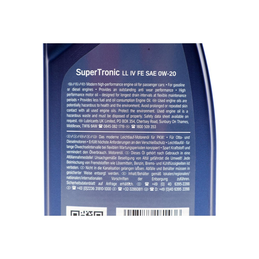 Олива 0W20 Super Tronic LL IV FE  (1L) (VW 508 00/509 00)