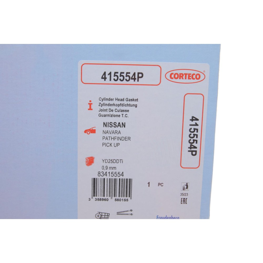 Прокладка ГБЦ Nissan Pathfinder 2.5 dCi 05- (0.90mm) (1 мітка)