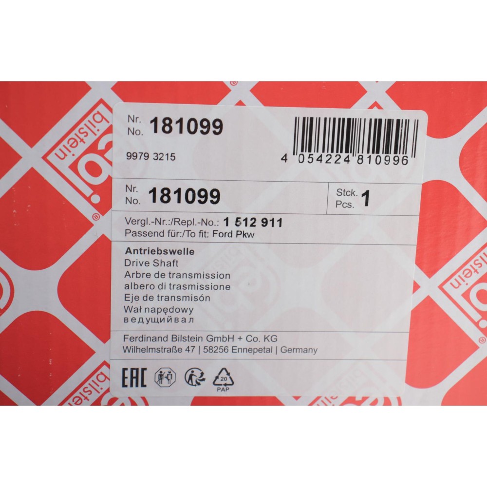 Піввісь (передня) (R) Ford Transit/Tourneo 2.2TDCi 07-11 (28z/41z/1092mm)