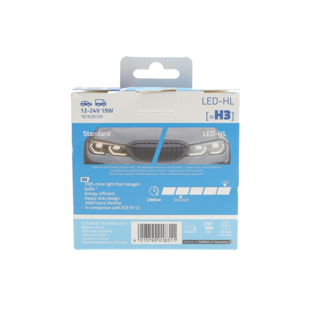 Автолампа H3 12/24V 19W PK22s Performance Advance LED 6000K 1700lm (к-кт 2шт)