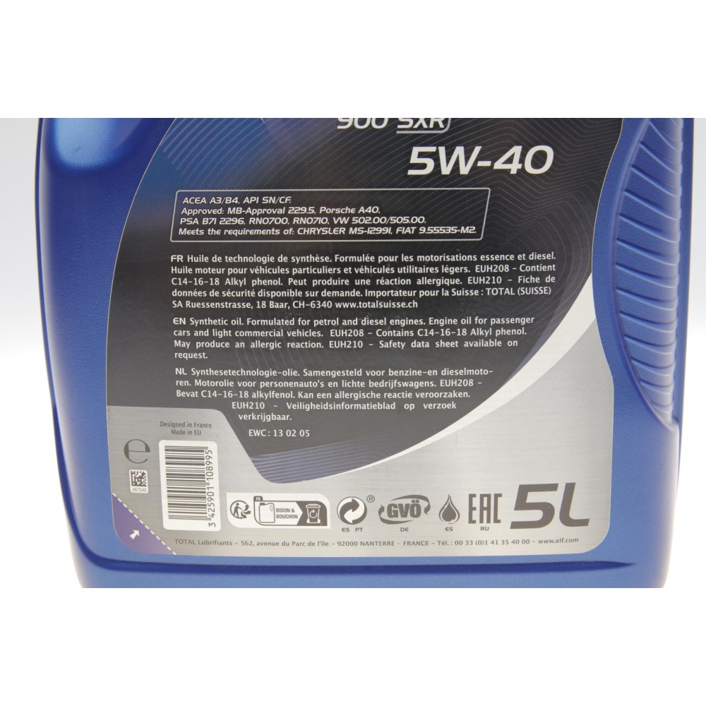 Олива 5W40 Evolution 900 SXR (5L) (458606) (ACEA A3/B4/API SM/RN 0700/RN 0710)