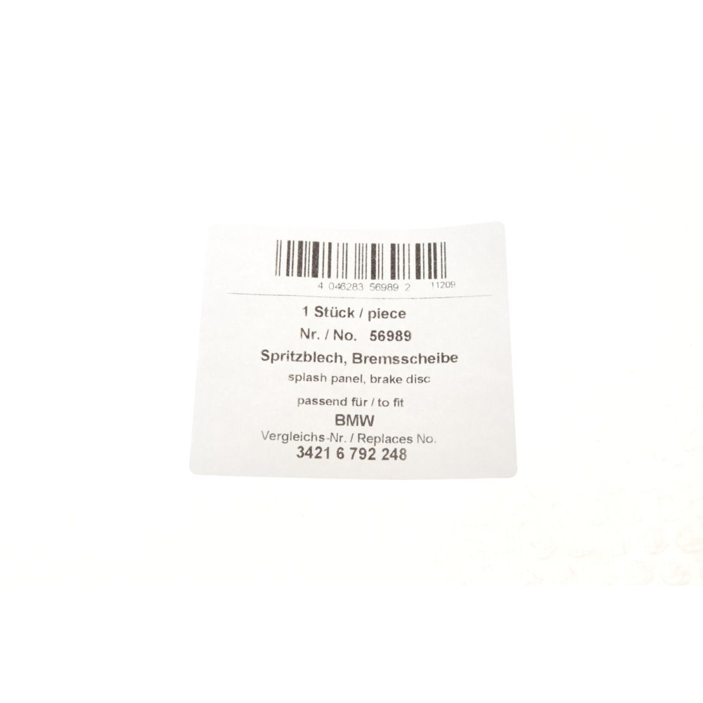 Захист диска гальмівного (заднього) (R) BMW 3 (E90/F30)/1 (E87)/4 (F32/F33) 05-