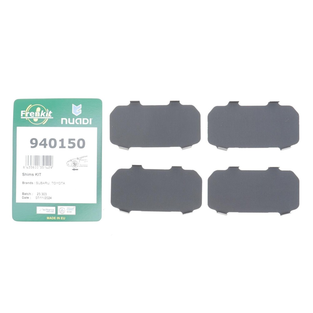 Комплект протискрипних пластин (передніх) Toyota Corolla 01-18/Auris 07-12/Rav4 III 05-/Yaris/Prius+ 12-