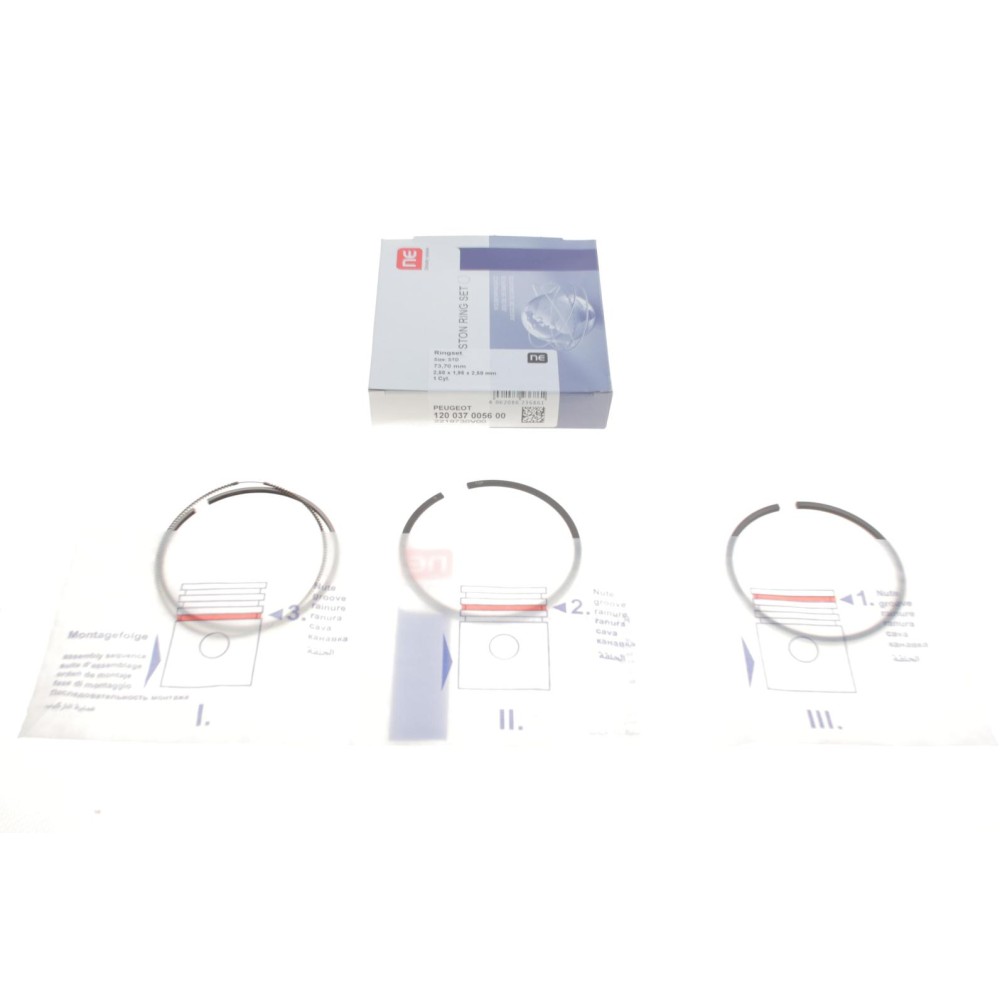 Кільця поршневі Citroen C1/C2/C3 1.4HDi 02- (73.70mm/STD) (2.5-1.95-2.5) = 8937560000