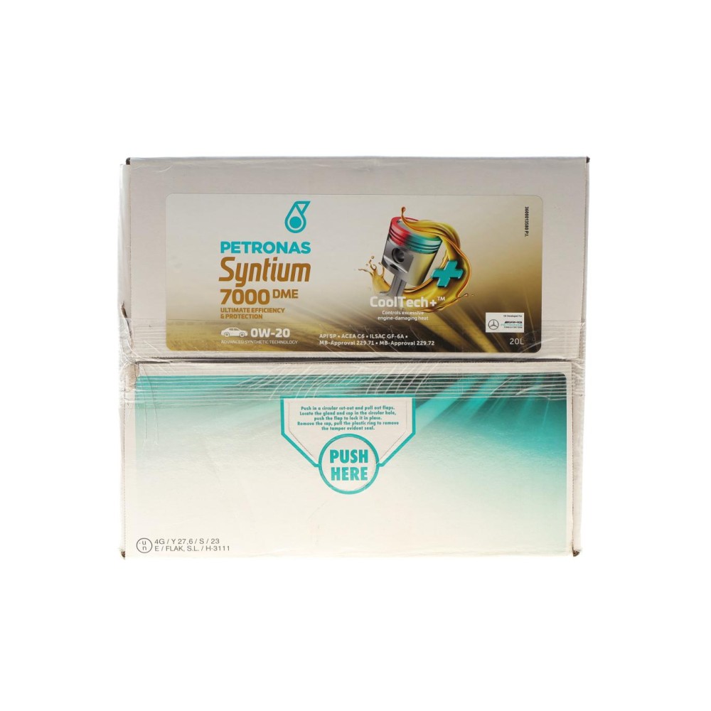 Олива 0W20 SYNTIUM 7000 DME (20L) (MB 229.71/MB 229.72) (API SP) (ILSAC GF-6A/ACEA C6) упаковка BiB