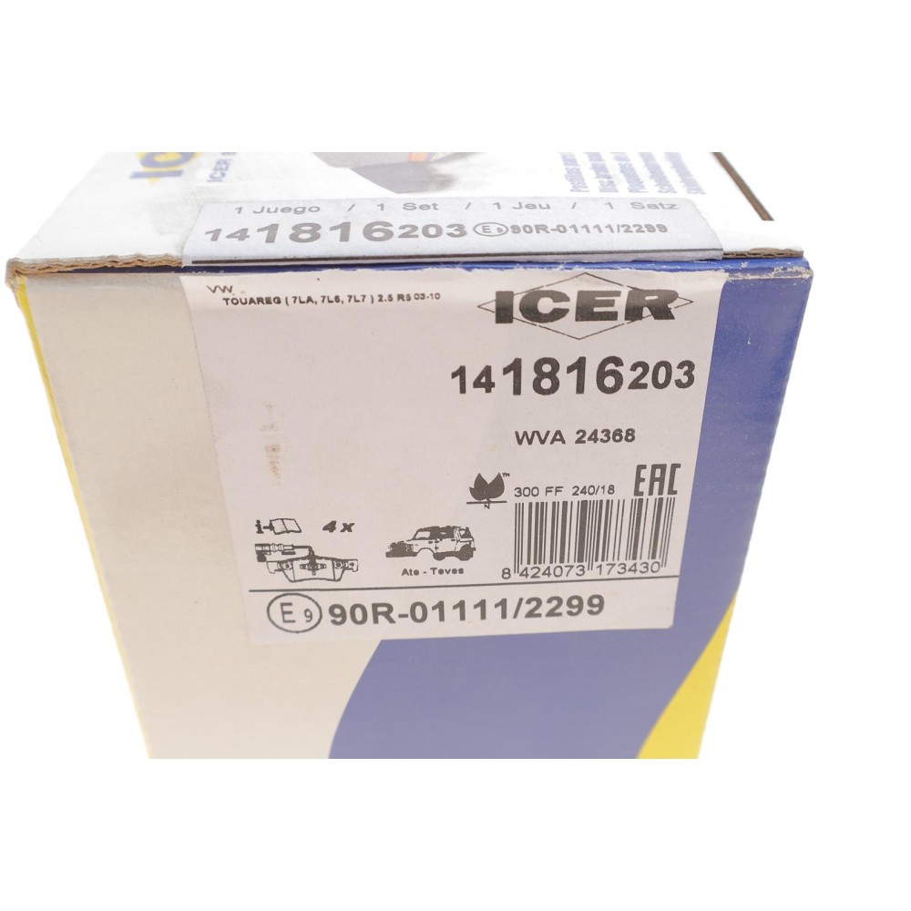 Колодки гальмівні (задні) VW Touareg 03-10 (+датчики L=250mm)