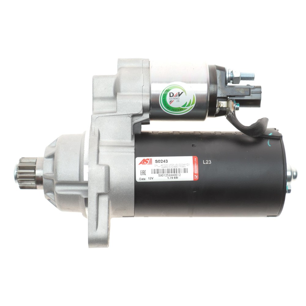 Стартер Audi A3/Q3/Skoda Fabia/Yeti/VW Caddy/T5/Golf/Passat 1.9-2.0 TDI/TSI 03-15 (1.7kw) (z=10)