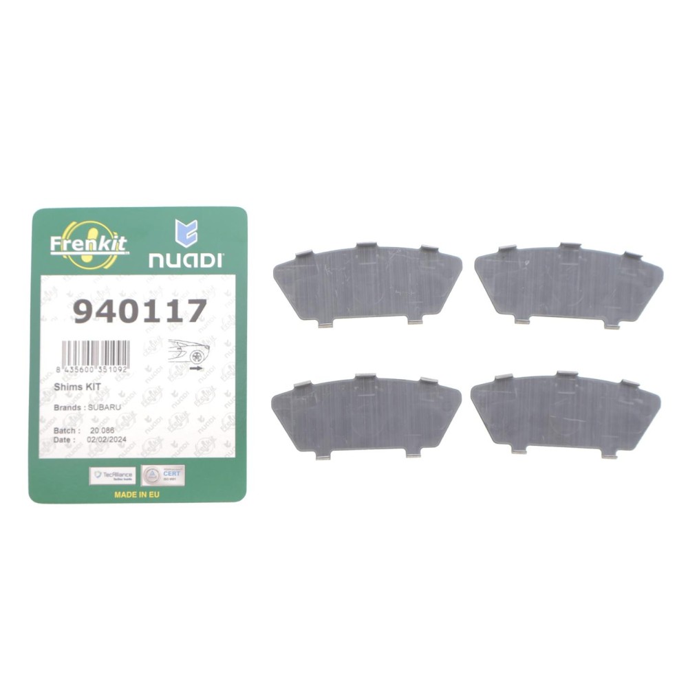 Комплект протискрипних пластин (задніх) Subaru Impreza 99-/Forester 02-12/Saab 9-2X 04-06 (Akebono)
