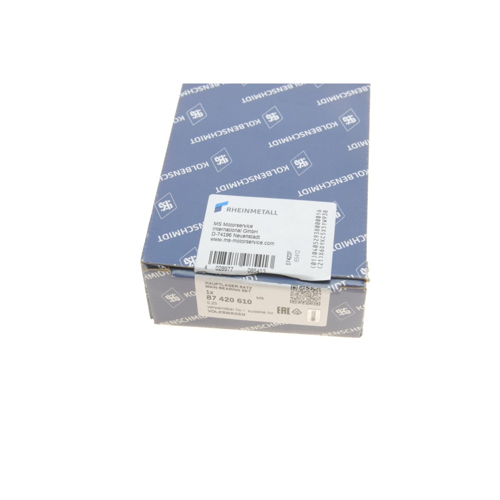 Вкладиші корінні VW Caddy II/Golf II/III/Skoda Felicia I/II 1.0-1.6 85-04 (+025) (канавка 360°)