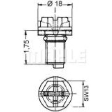 Пробка радіатора охолодження BMW (D=18mm/L=17.5mm/M10)