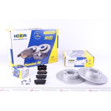 Комплект гальмівний задній (диски+колодки) Audi A3/VW Golf/Skoda Fabia/Octavia 96-/Roomster 06-15