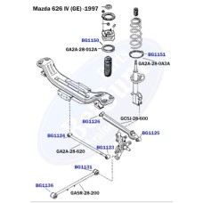 Сайлентблок тяги (задньої/поперечної) Mazda 626 92-97 (31.5x14x53/32)
