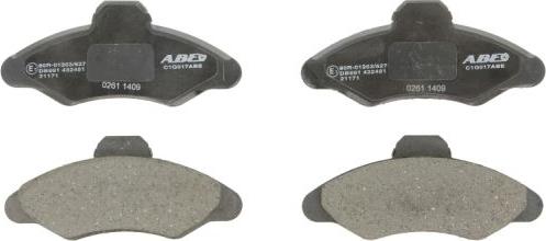 ABE C1G017ABE - Комплект гальмівних накладок, дискове гальмо autodetail.com.ua