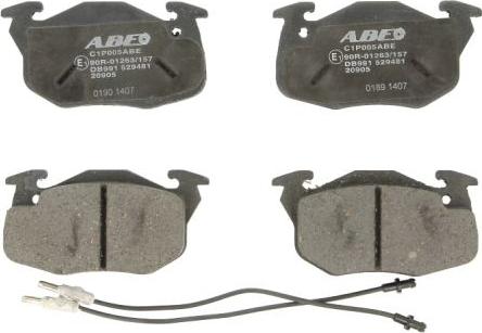 ABE C1P005ABE - Комплект гальмівних накладок, дискове гальмо autodetail.com.ua