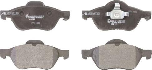 ABE C1R019ABE - Комплект гальмівних накладок, дискове гальмо autodetail.com.ua