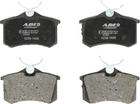 ABE C2W002ABE - Комплект гальмівних накладок, дискове гальмо autodetail.com.ua