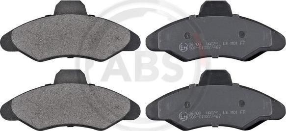 A.B.S. 36709 - Комплект гальмівних накладок, дискове гальмо autodetail.com.ua