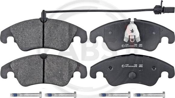 A.B.S. 37587 - Комплект гальмівних накладок, дискове гальмо autodetail.com.ua