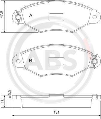 A.B.S. 37040 - Комплект гальмівних накладок, дискове гальмо autodetail.com.ua