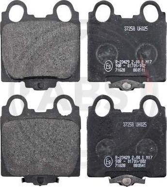 A.B.S. 37258 - Комплект гальмівних накладок, дискове гальмо autodetail.com.ua