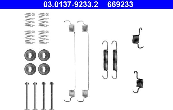ATE 03.0137-9233.2 - Комплект приладдя, гальмівна колодка autodetail.com.ua