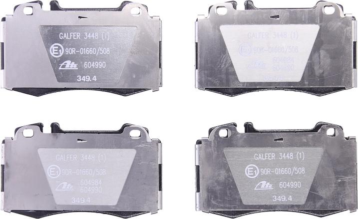 ATE 13.0460-4990.2 - Комплект гальмівних накладок, дискове гальмо autodetail.com.ua