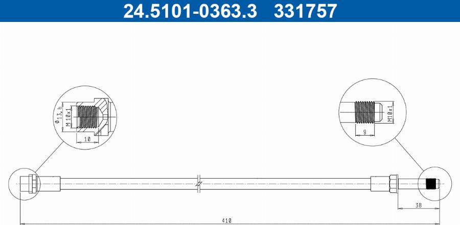 ATE 24.5101-0363.3 - Гальмівний шланг autodetail.com.ua